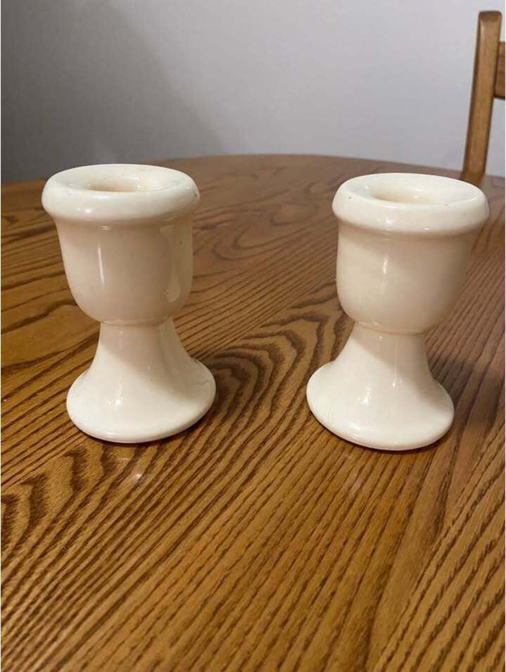 Vintage ceramic candlestick cream holders